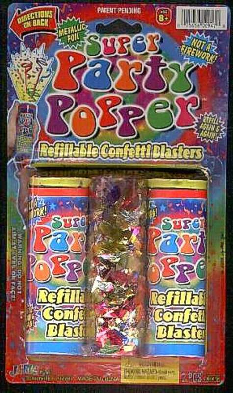 Super Party Popper 6 packs of Confetti Blaster x 2 with 1 refill pack