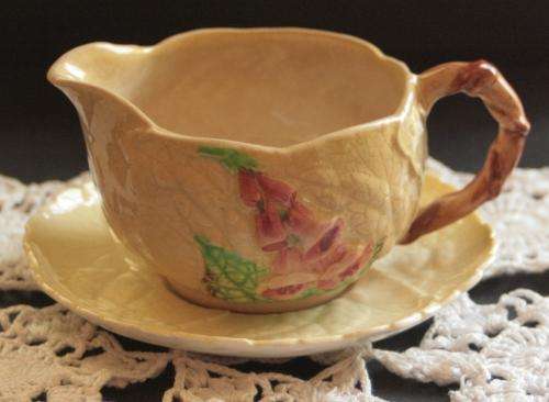 Vintage Carlton Ware FOXGLOVE CREAMER with SAUCER