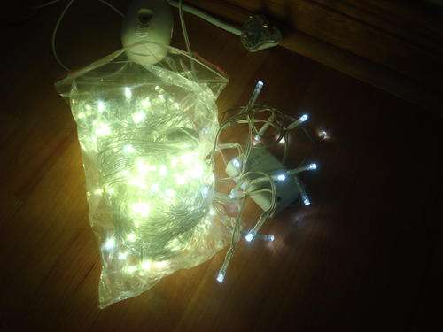 Fairy lights 20m LED strings - white (gold/silver) - for weddings, party, Christmas