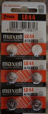 LR44 = AG13 Alkaline 1.5V battery for calculator