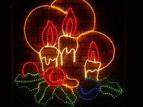 Christmas decoration - 3 candles rope light motif - ideal for outdoor use