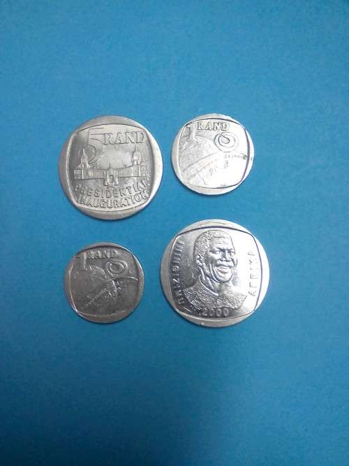 R5 inauguration 1994 , R5 Mandela 2000 & 2 x R1 world summit 2002