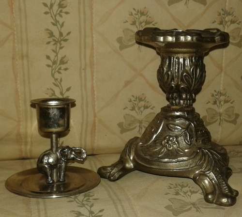 TWO BEAUTIFULL VINTAGE CANDLE HOLDERS