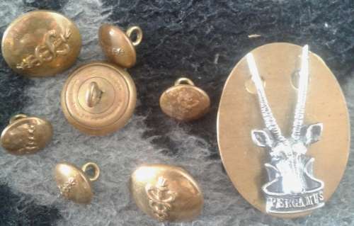 BOK KOP BADGE AND A FEW BUTTONS