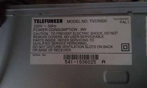 TELEFUNKEN VCR ( VIDEO CASSETTE RECORDER ) WORKING CONDITION  R100