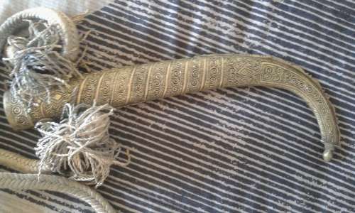 Antique Moroccan Jambiya Islamic Koummya 19th  century shield with handmade dagger