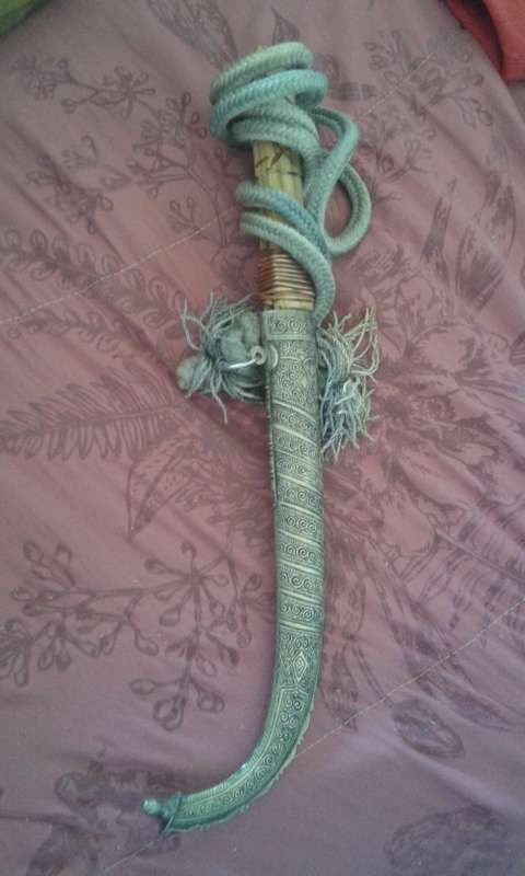 Antique Moroccan Jambiya Islamic Koummya 19th  century shield with handmade dagger