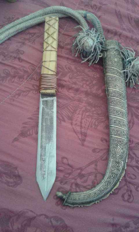 Antique Moroccan Jambiya Islamic Koummya 19th  century shield with handmade dagger