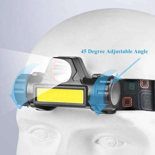 USB Rechargeable Headlight Head Flashlight LED Headlight