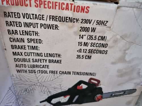 Stramm 2000W Electric Chainsaw - Please Read Description