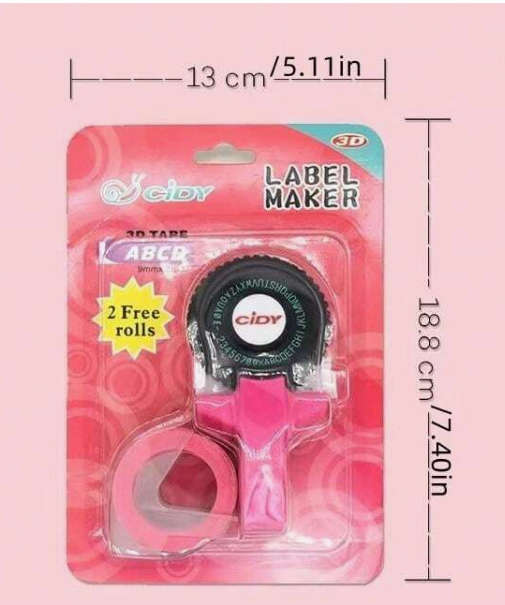 Mini CIDY Label Maker Label Embossing Machine with 2 Rolls