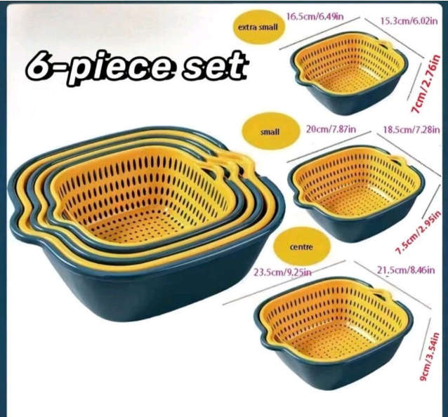 6 Pc Strainer & Bowl Set