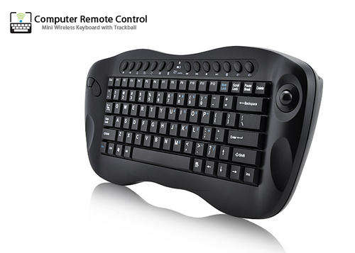 Computer Remote Control -  Mini Wireless Keyboard with Trackball