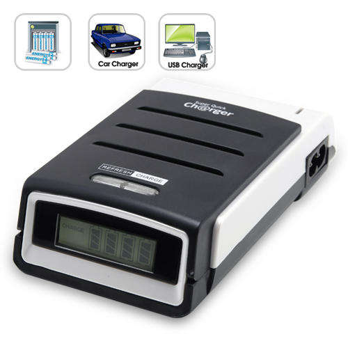 Super Quick LCD Charger for Rechargeable Battery Ni-MH/Ni-Cd AA & AAA Battery Refresh Function