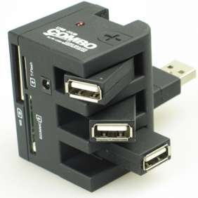 *FREE SHIPPING*                  ALL IN 1 MEMORY CARD READER + 3 PORT HUB COMBO