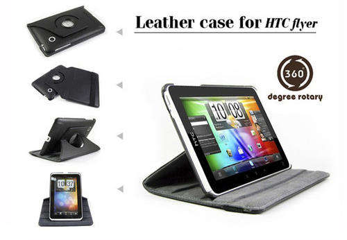 360 Rotating Stand Leather Case Cover With Pen Position for HTC Flyer 7" Tablet