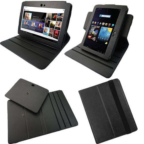 360 Degree Rotary Leather Cover Case 3 Angle for Sony S1 S Tablet 9.4"   BLACK