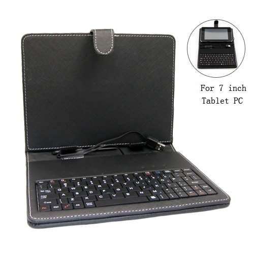 Protective Leather Keyboard Case for 7 inch Tablet PC (MiniUSB Port)