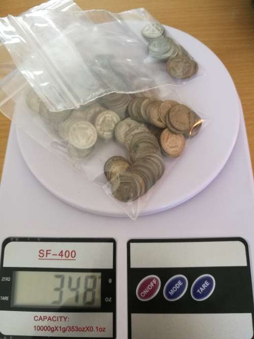 BULK LOT OF SILVER TICKEY COINS UNION OF SOUTH AFRICA VARIOUS DATES 348GMS 250 COINS TOTAL