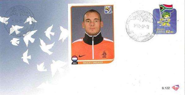 SOUTH AFRICA - 11 JULY 2010 - VERY SCARCE COVER WITH FIFA LICENSED PLAYER IMAGE