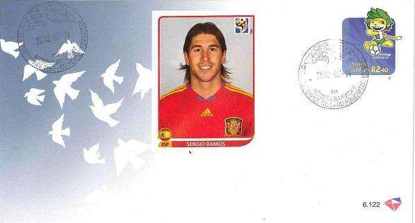 SOUTH AFRICA - 11 JULY 2010 - VERY SCARCE COVER WITH FIFA LICENSED PLAYER IMAGE