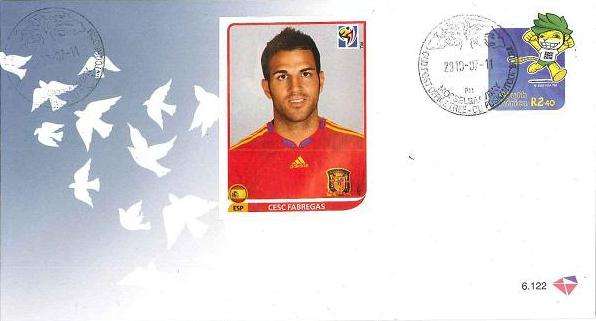 SOUTH AFRICA - 11 JULY 2010 - VERY SCARCE COVER WITH FIFA LICENSED PLAYER IMAGE