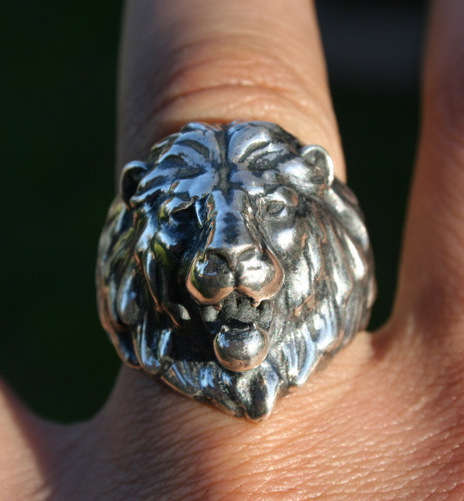 Lion head Silver ring
