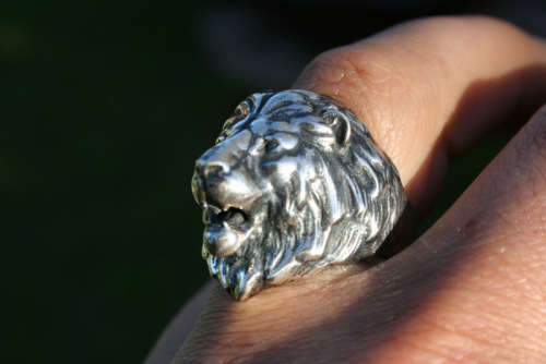Lion head Silver ring