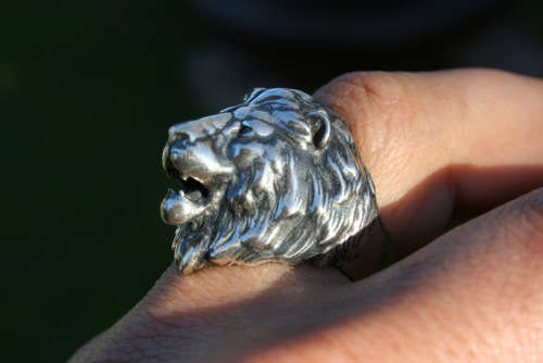 Lion head Silver ring