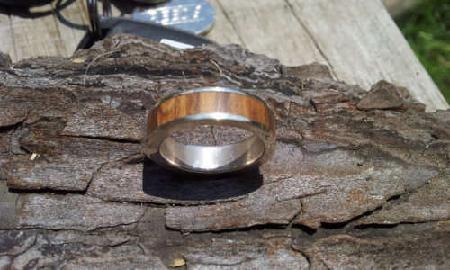 Handmade 925 Sterling silver & Wild Olive wood ring