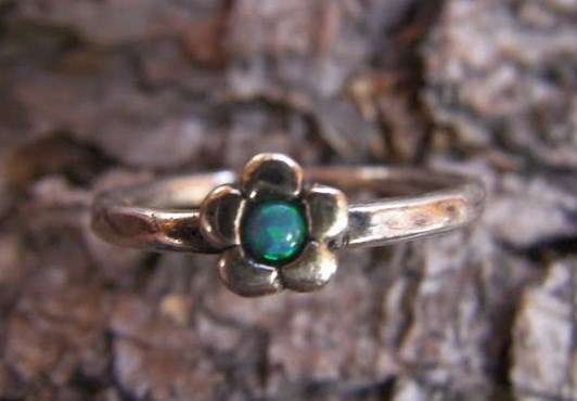Opal Sterling silver ring