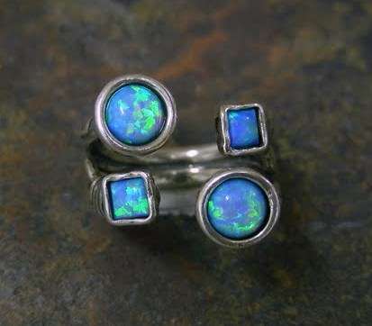 ***R1250*** Handmade solid 925 Sterling Silver and Opal ring