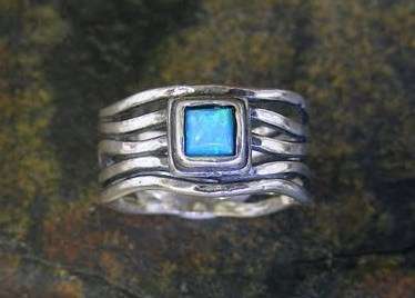 Opal Sterling silver ring