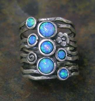 ***R1250*** Handmade solid 925 Sterling Silver and Opal ring