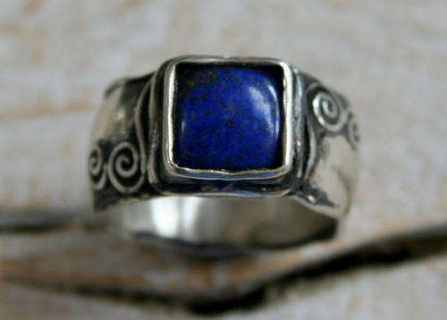 ***R890*** Handmade solid 925 Sterling Silver LAPIS LAZULI ring