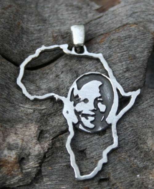 Handcrafted solid 925 Sterling Silver AFRICA NELSON MANDELA Pendant