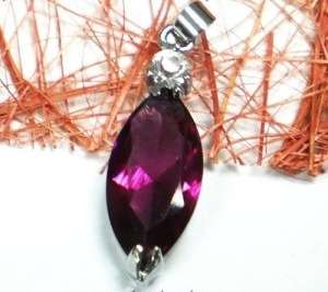 STUNNING PURPLE AMETHYST MARQUISE SILVER GEMSTONE PENDANT
