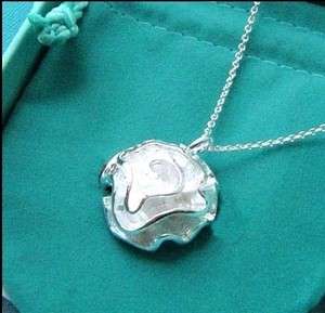 GORGEOUS 925 STERLING SILVER ROSE CHARM PENDANT AND CHAIN