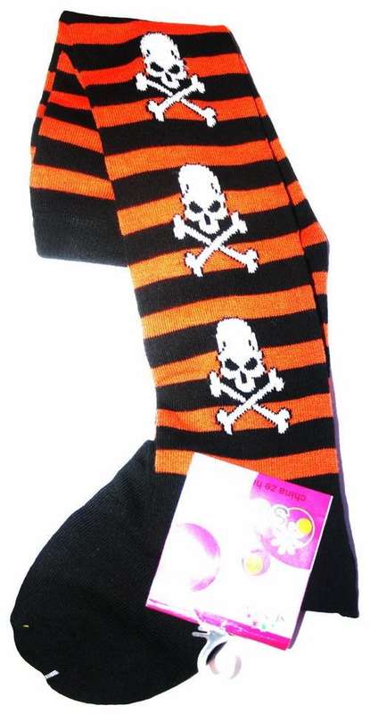 ** GO GAGA **  *PRETTY KNEE HIGHZ WITH SKULLZ & STRIPES *