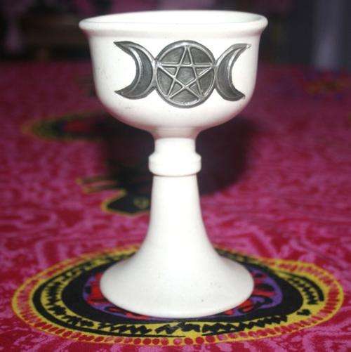 CERAMIC GOBLET WITH PEWTER PENTACLE