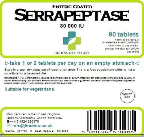 Serrapeptase Double Pack; 180 tablets; 80,000IU high strength, enteric coated