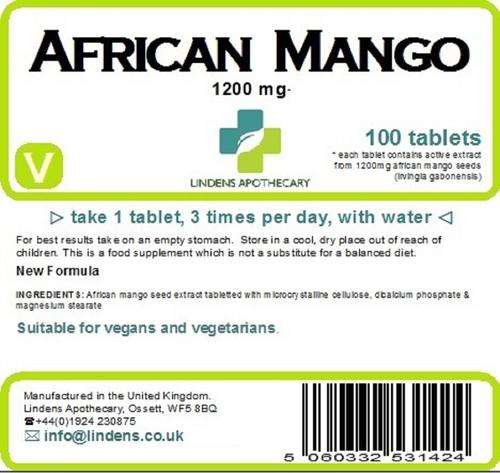 African Mango 1200mg DOUBLE PACK 200 tablets Weight loss / fat burner