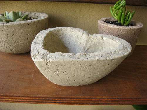 Light-weight cement succulent planter