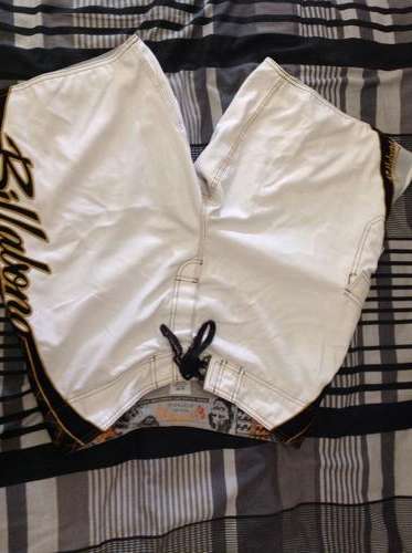 Designer Billabong surfer shorts- WHITE BLACK GOLD size 34/ strings adjustable