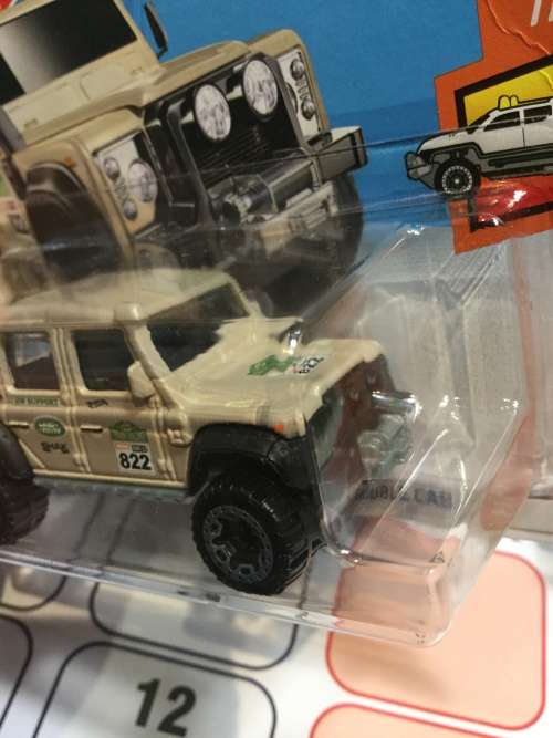 Hotwheels 2018 C Case  LAnd Rover Defender on Short.Card! German import, not available in SA shops!