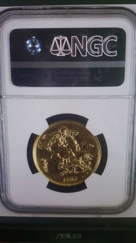 1887 GREAT BRITAIN - 2 SOVEREIGN - NGC GRADED AU DETAILS