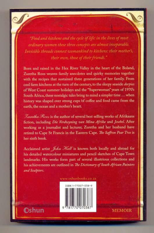 The Saffron Pear Tree by Zuretha Roos with Cooking Recipes - As new