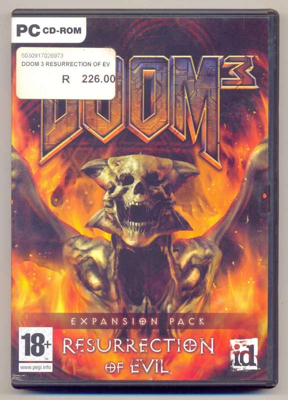PC CD-ROM - by id ( Activision ) - DOOM 3 - Resurrection of Evil - Expansion Pack - Rating 18+