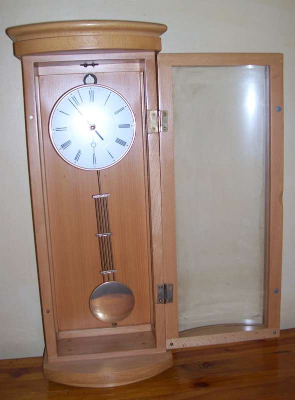 Free Standing / Mantel / Wall - Solid Wood and Glass Pendulum Clock .....................