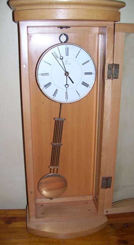 Free Standing / Mantel / Wall - Solid Wood and Glass Pendulum Clock .....................